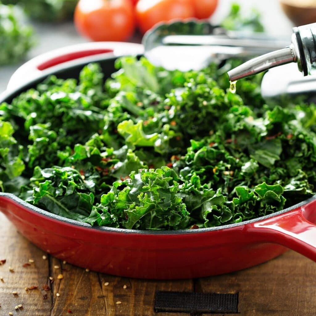 Fresh Green Kale with Oil