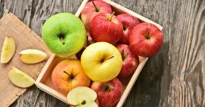 Fresh Organic Varieties of Green, Yellow and Red Apples