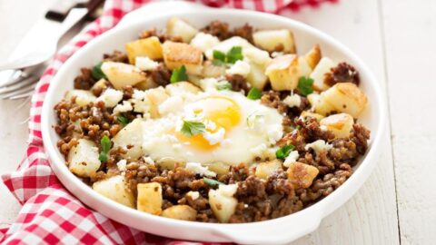 Ground Beef Breakfast with Potatoes and Egg