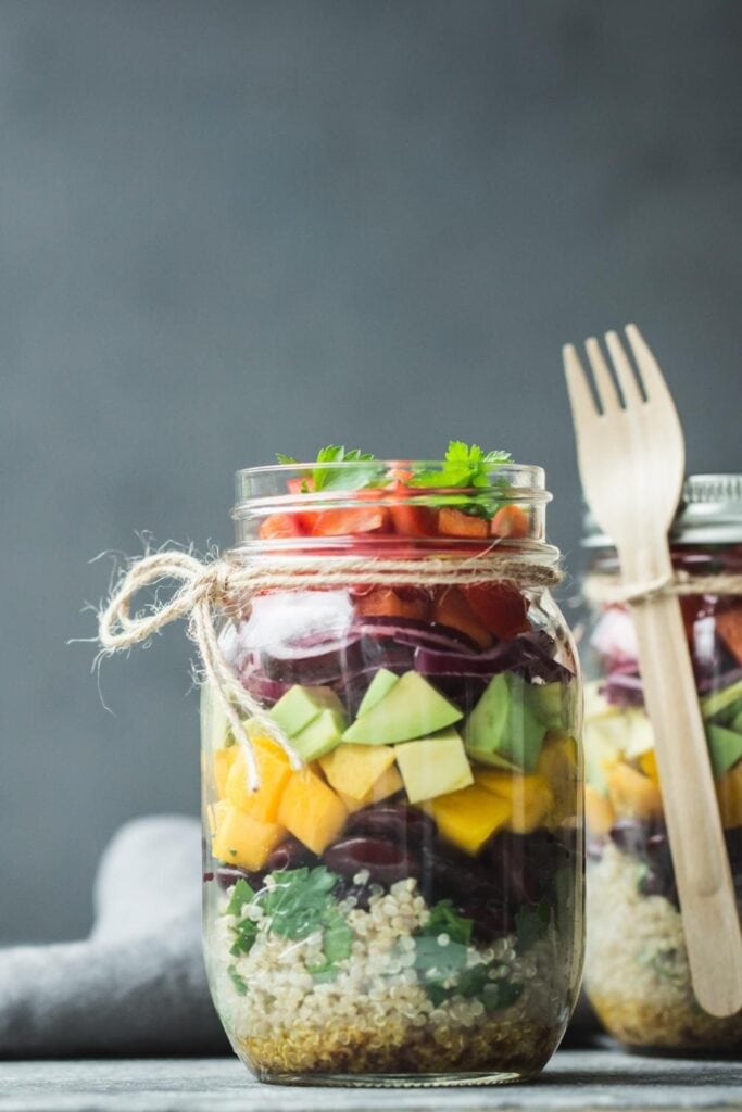 Healthy Dry Soup Mix in a Mason Jar with Quinoa and Vegetables