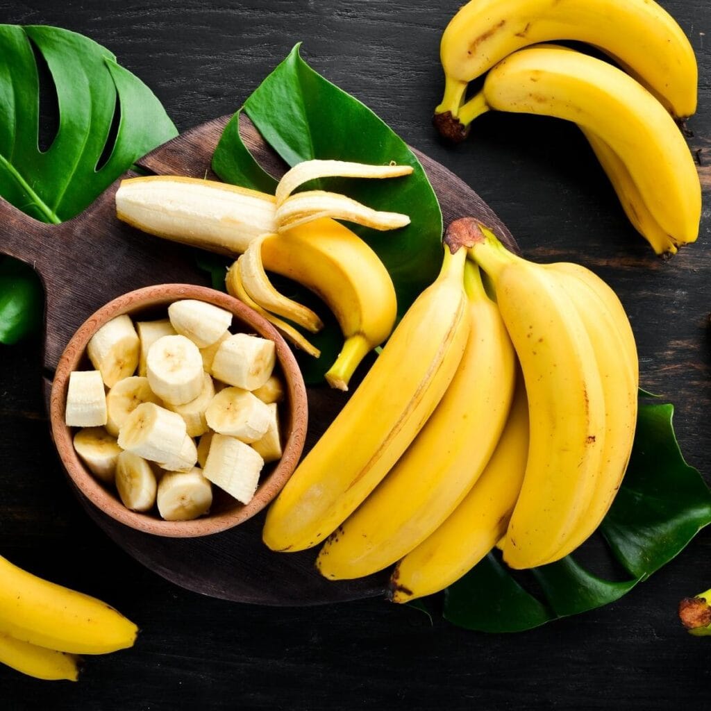 Healthy Organic Yellow Banana Slices