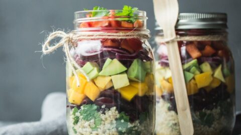 Healthy Dry Soup Mix in a Mason Jar with Quinoa and Vegetables
