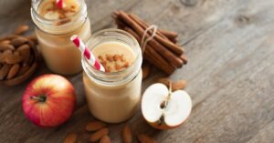 Homemade Apple Cinnamon Smoothie in a Glass Jar