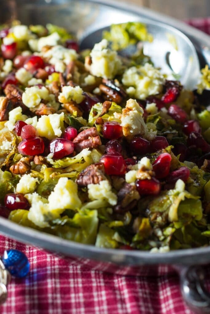 Homemade Brussel Sprouts with Pomegranate Salad