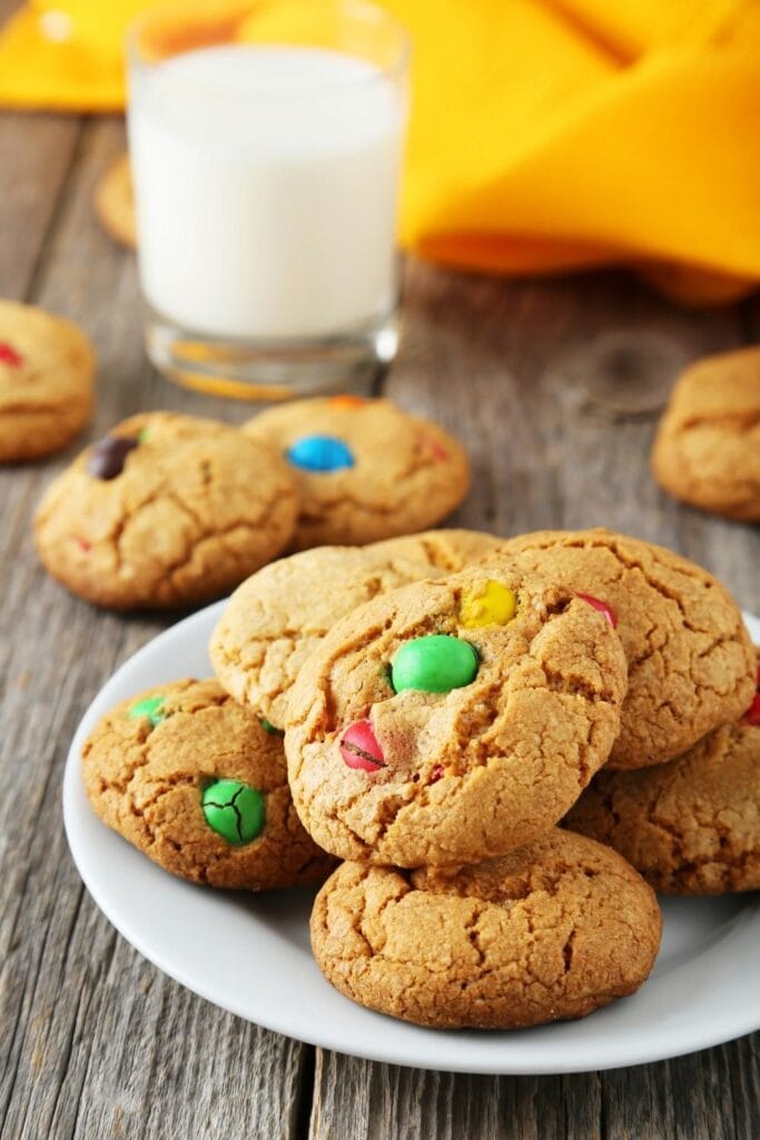 Homemade Candy Cookies with Milk