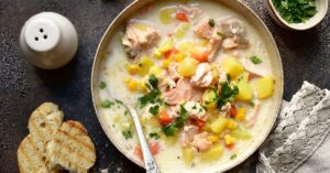 Homemade Chicken Chowder with Carrots and Potatoes