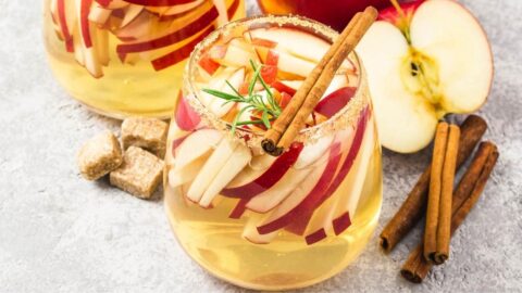 Homemade Non-Alcoholic Apple Cider Sangria with Cinnamon