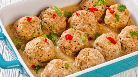 Homemade Pork Minced Meatballs with Gravy Sauce