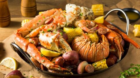 Homemade Shrimp Boil with Shrimp, Crab and Corn