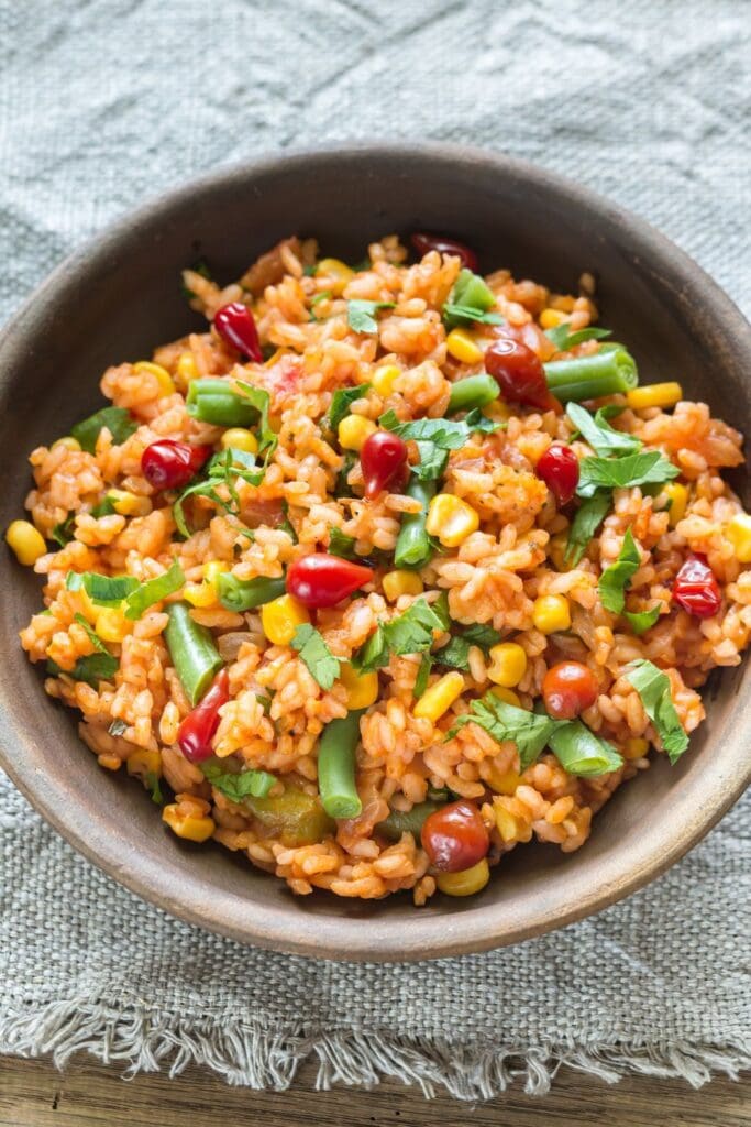 Mexican Rice with Chili, Corn and Green Beans