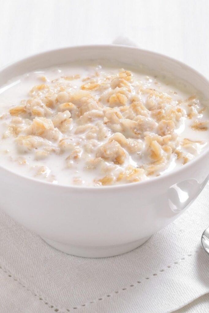 Bowl of Oatmeal With Milk