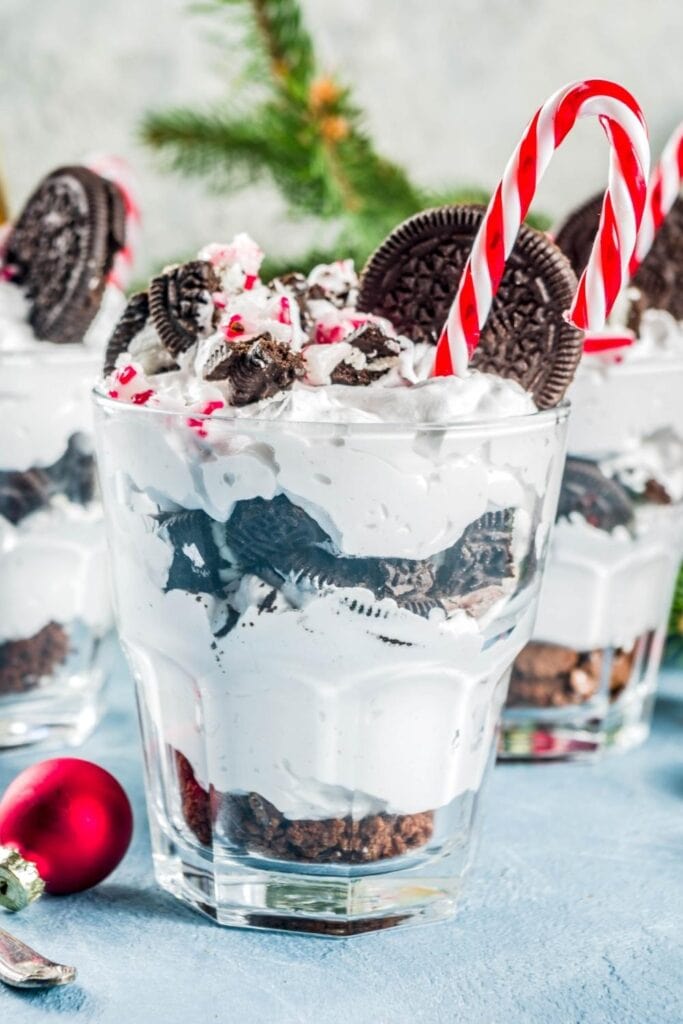 Peppermint Chocolate Trifle in Glasses