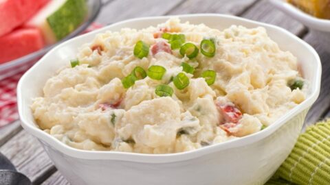 Potato Salad in a White Bowl