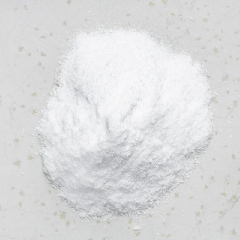 Powdered Dextrose (D-glucose) Top View on a Ceramic Plate