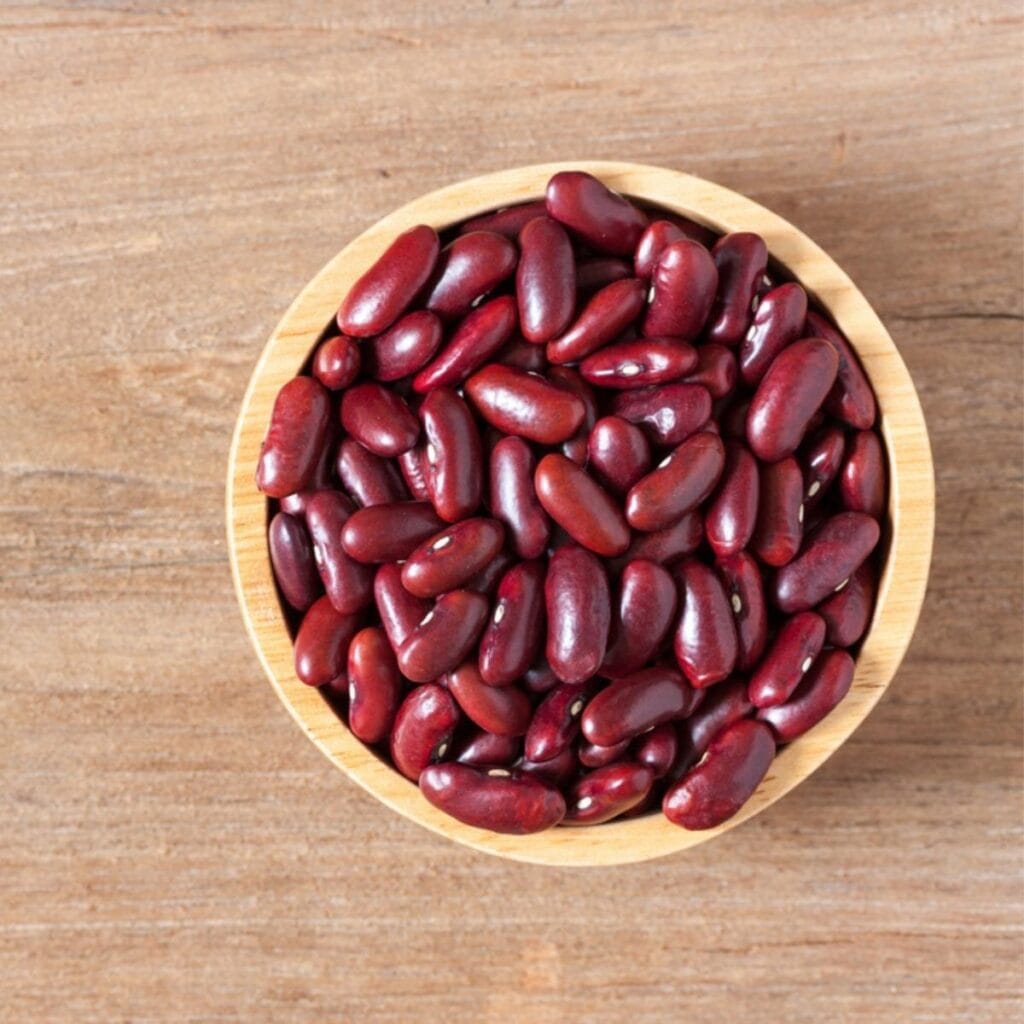 Fresh Red Beans on a Wooden Bowl for Red Bean Puree
