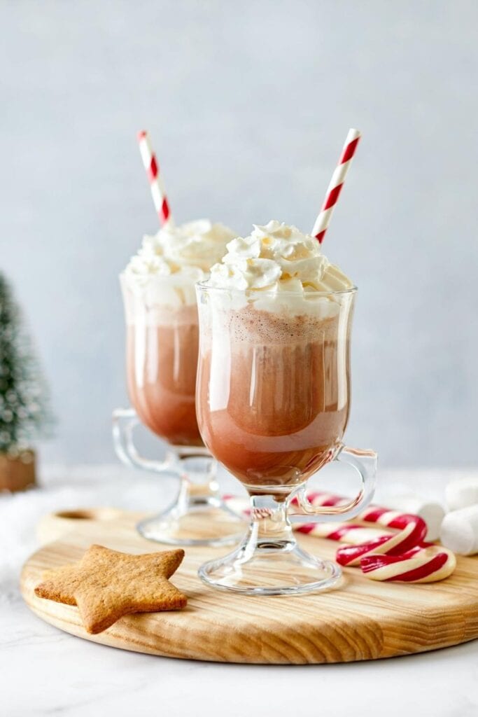 Refreshing Peppermint Hot Chocolate with Whipped Cream