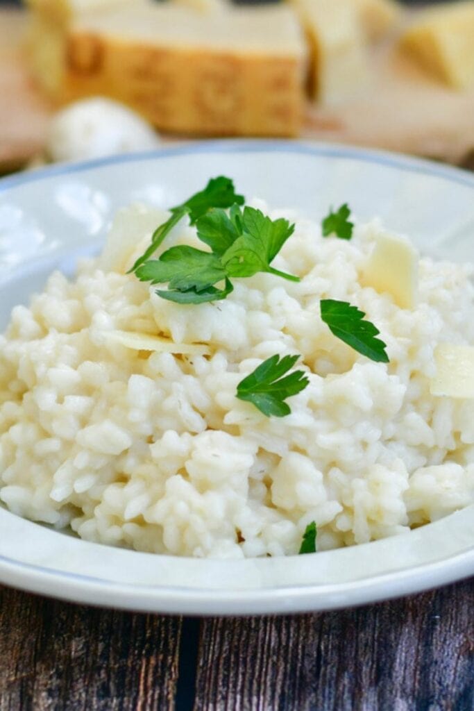 Risotto with Celery Garnish on Top