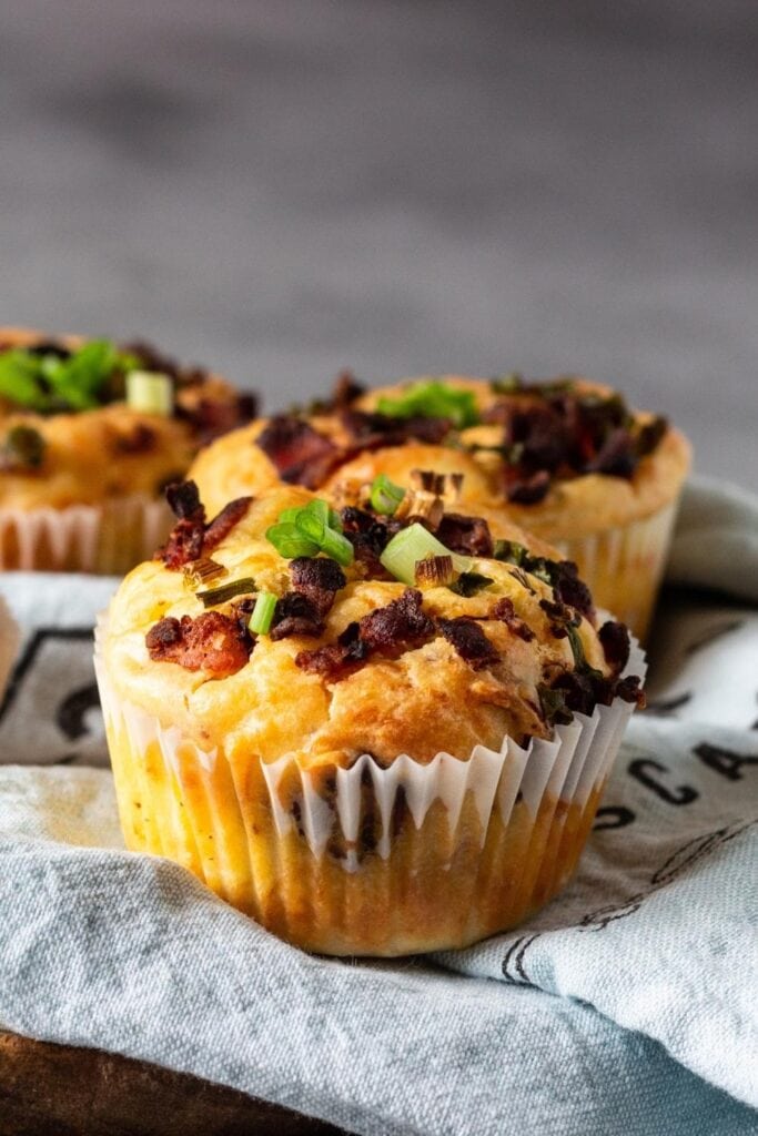Bacon and green onion savory muffins