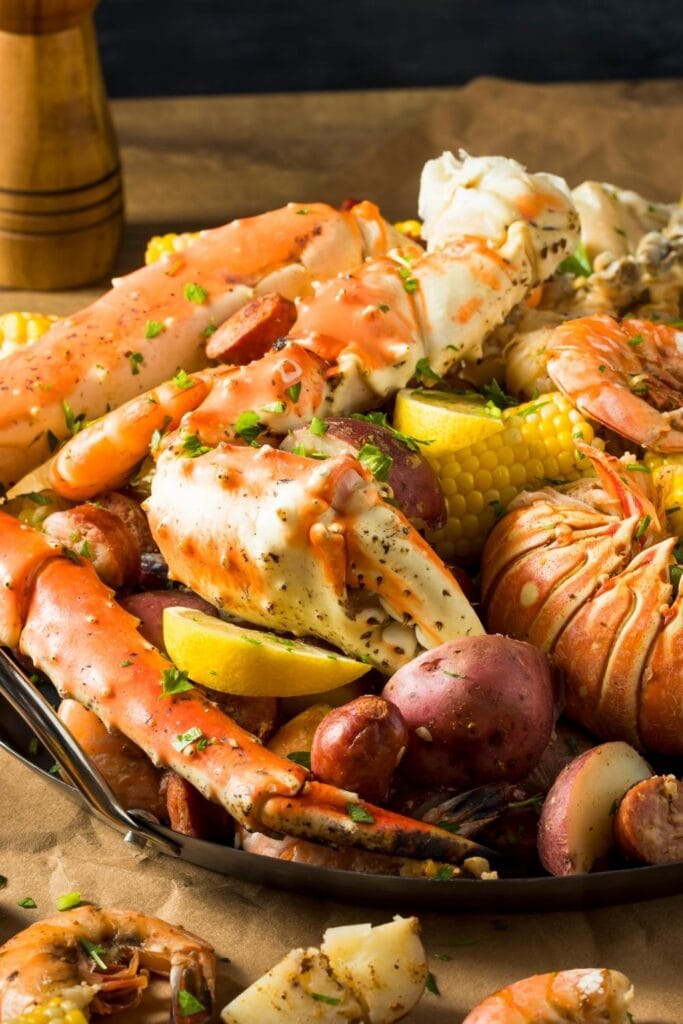 Seafood Boil with Shrimp, Crab and Corn