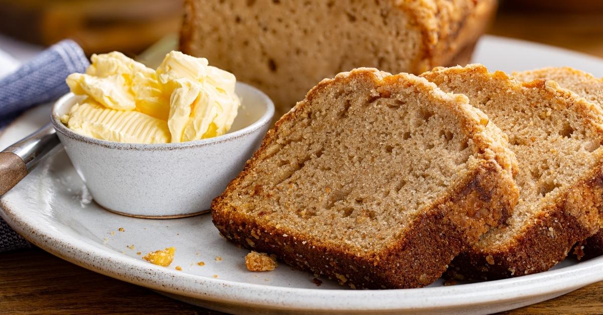 Sliced Banana Bread with Butter
