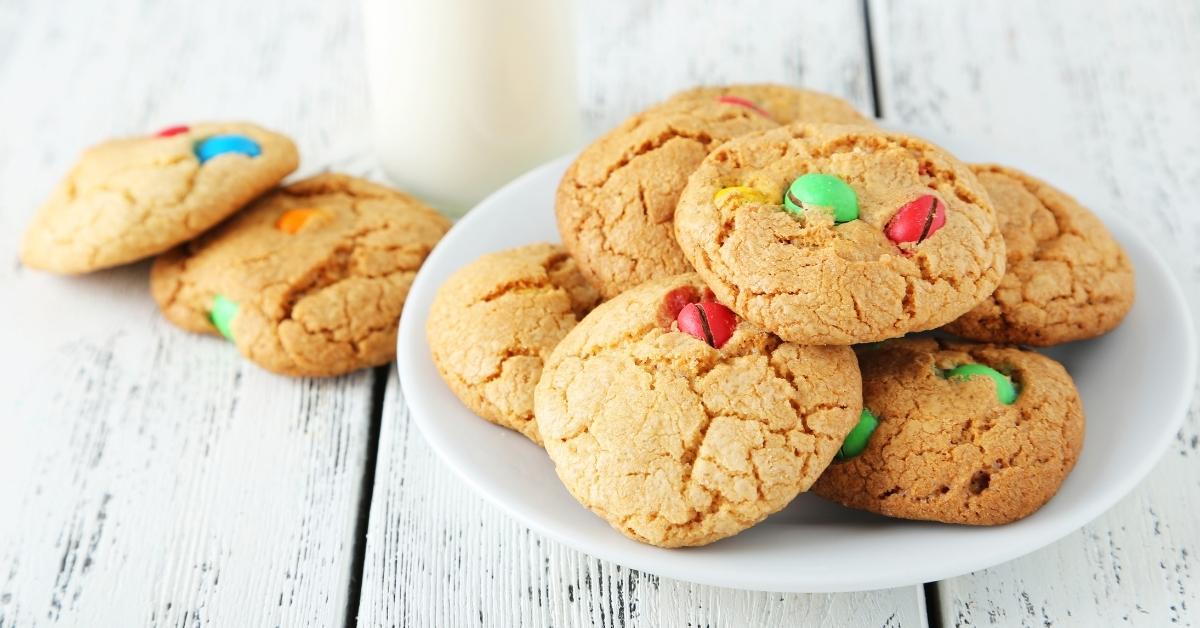 Sweet Homemade Candy Cookies with Milk