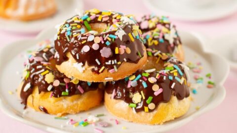 Sweet Homemade Mini Bundt Cake with Sprinkled Candies