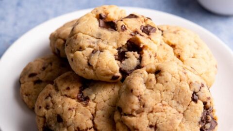 Sweet Homemade Peanut Butter Cookies in a Plate