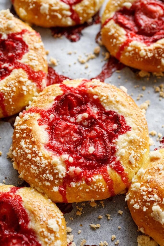 Traditional Homemade Kolache Filled with Strawberries