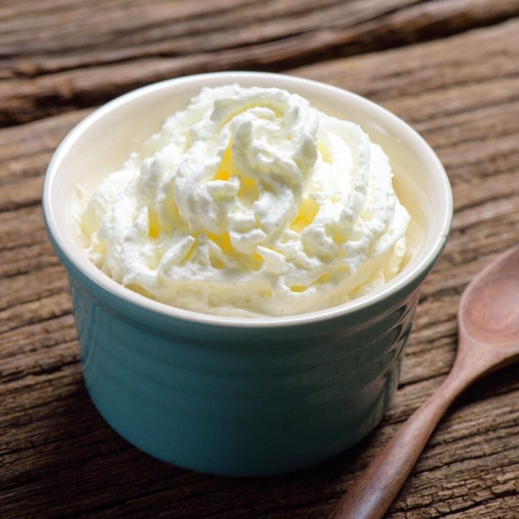 Whipped Cream in a Small Dish