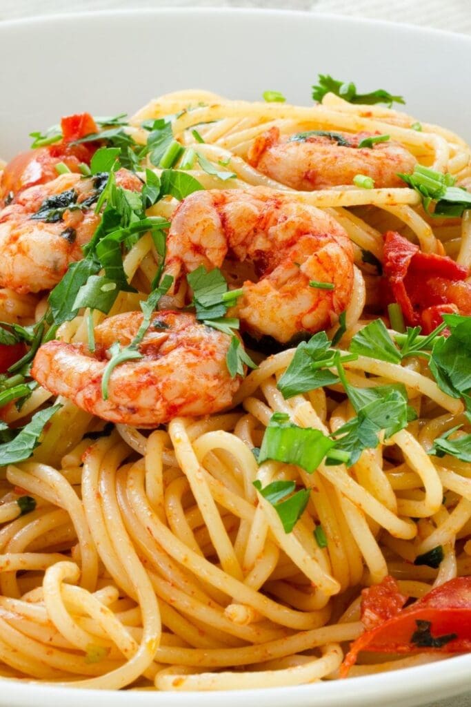 Whole Wheat Shrimp Pasta with Vegetables