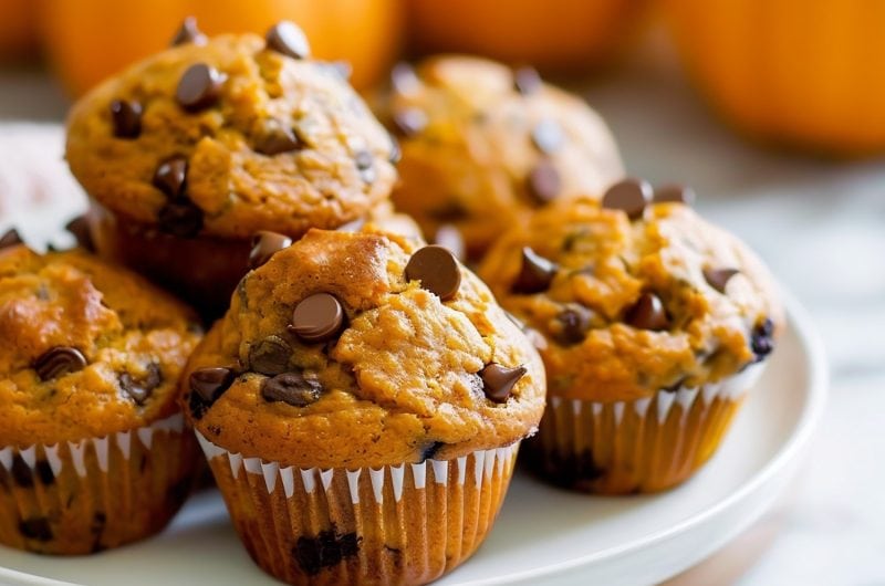 Pumpkin Chocolate Chip Muffins (Easy Recipe)