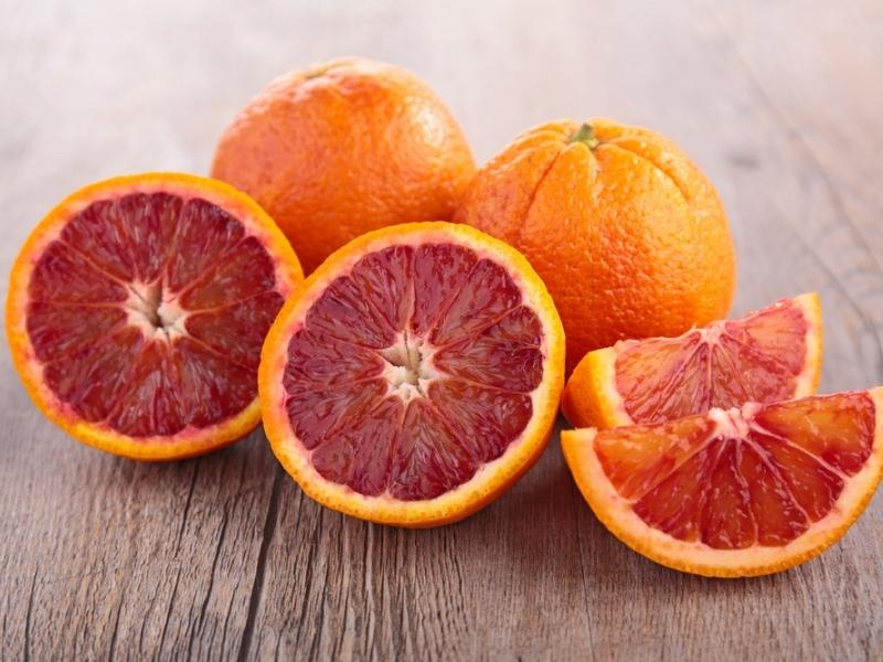 Sliced and Whole Blood Orange