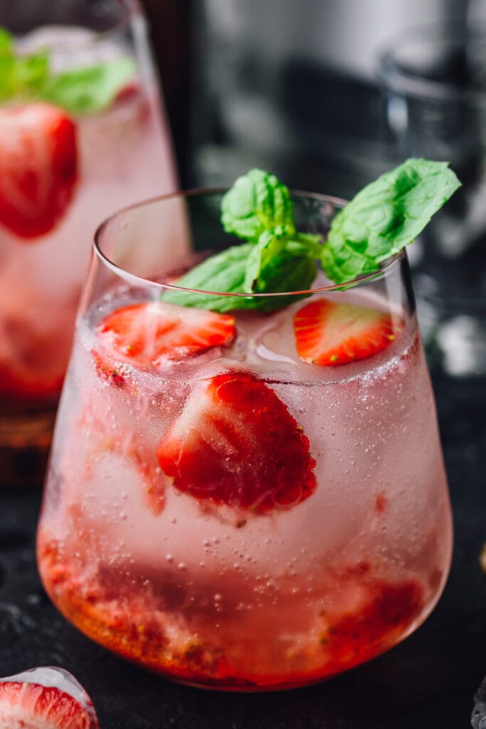 Boozy Refreshing Strawberry Vodka with Fresh Fruits