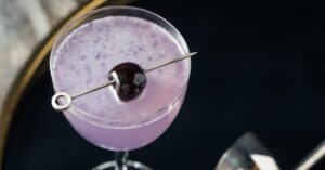 Boozy and Refreshing Homemade Aviation Cocktail with Gin and Violette Liquor