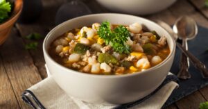 Bowl of Homemade White Bean Chicken Chili Soup