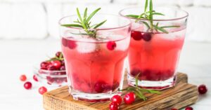 Cold Boozy Cranberry Cocktail with Vodka and Rosemary