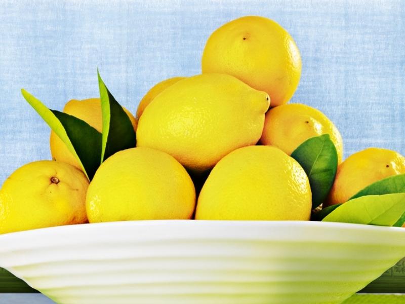 Eureka Lemons on a Ceramic Bowl