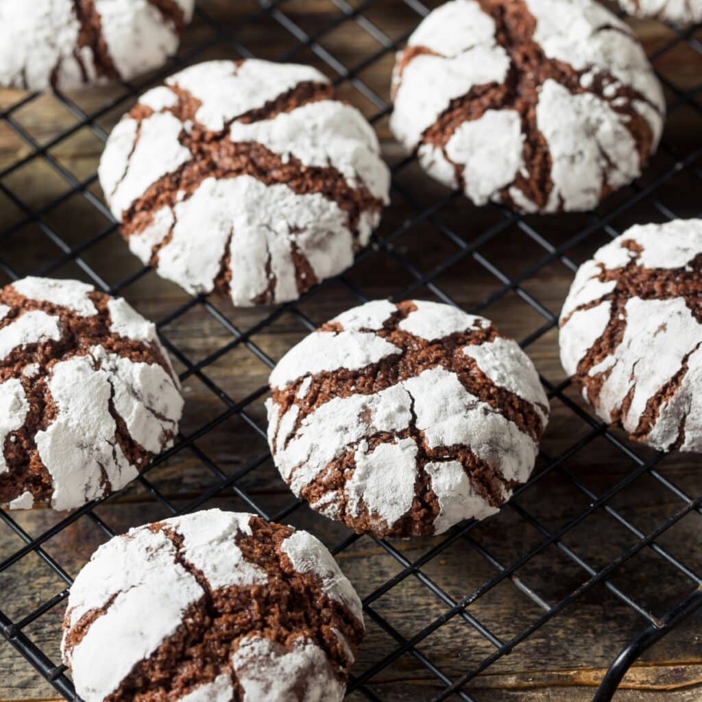 Fudgy and Chewy Chocolate Crinkle Cookies