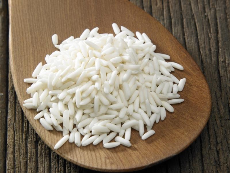 Glutinous Rice on a Wooden Spoon