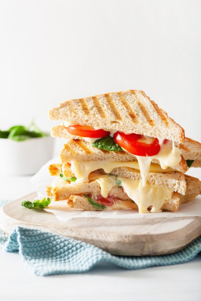 Grilled Cheese Sandwich with Tomato, Cheese and Bread