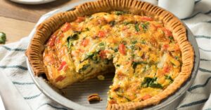 Healthy Veggie Quiche with Spinach and Tomato