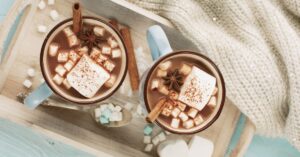 Homemade Boozy Chocolate with Cinnamon and Marshmallows