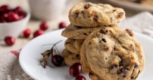 Homemade Chewy Cranberry Cookies with Walnuts
