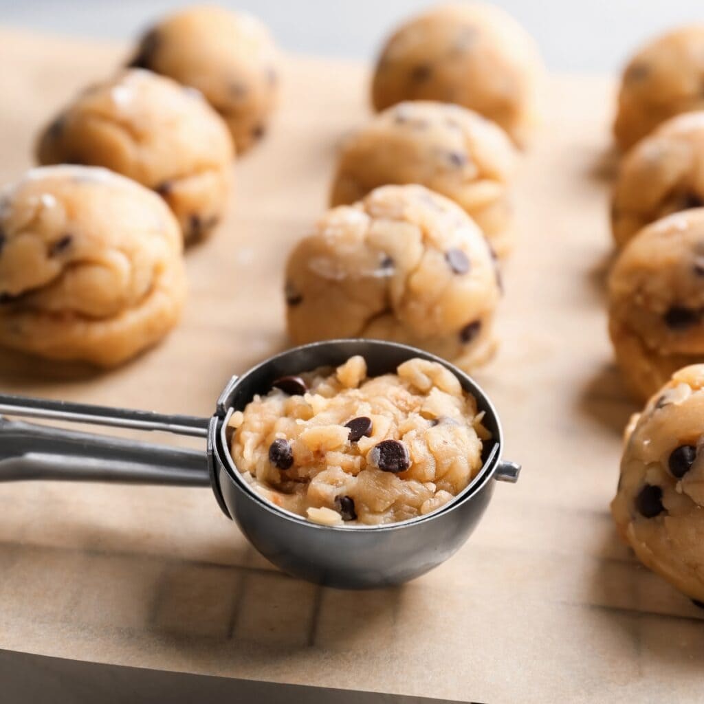Homemade Cookie Dough Balls with Chocolate Chips