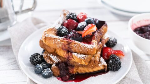 Homemade French Toast with Berries and Sauce