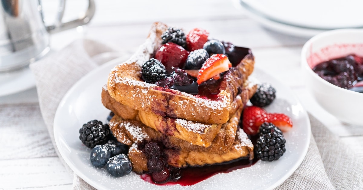 Homemade French Toast with Berries and Sauce