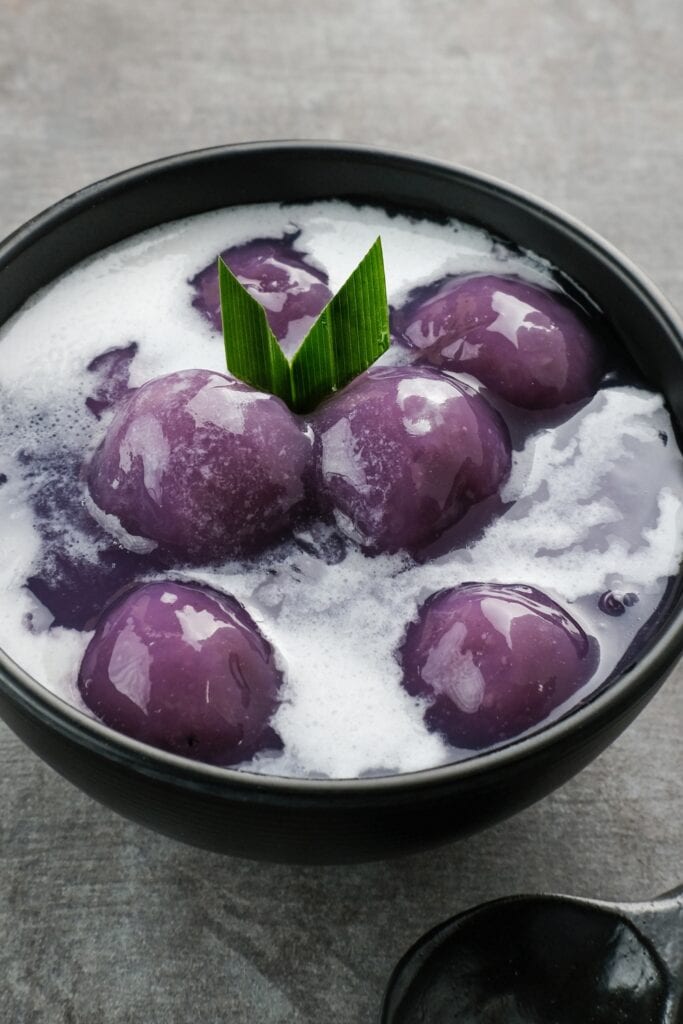 Homemade Porridge with Purple Sweet Potato and Coconut Milk