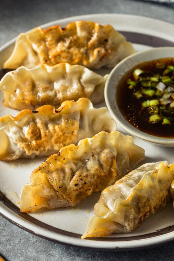 Homemade Pot Stickers with Soy Sauce
