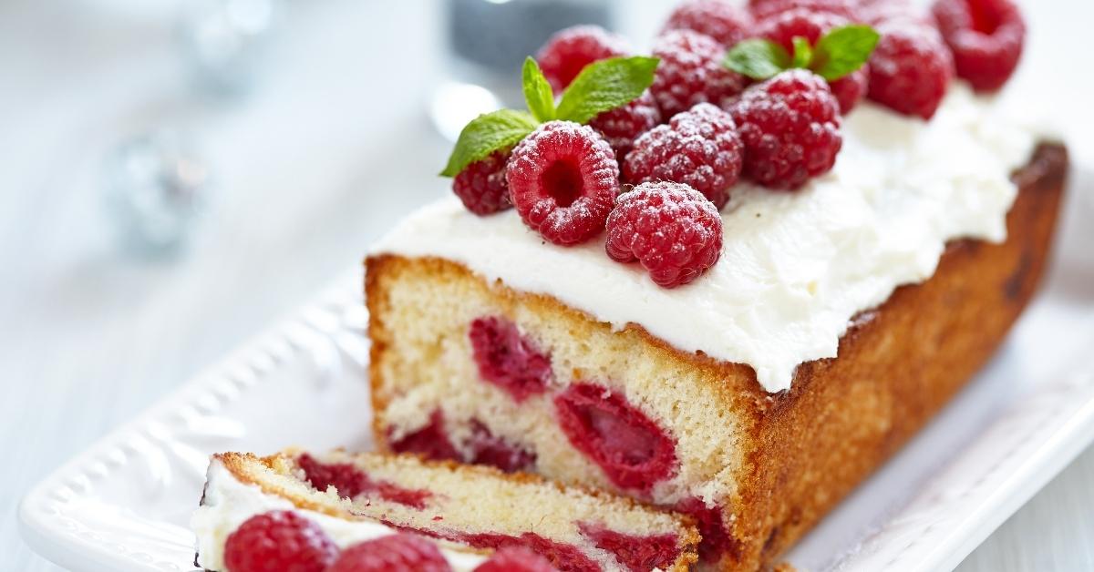Homemade Raspberry Loaf Cake with Sugar Glaze