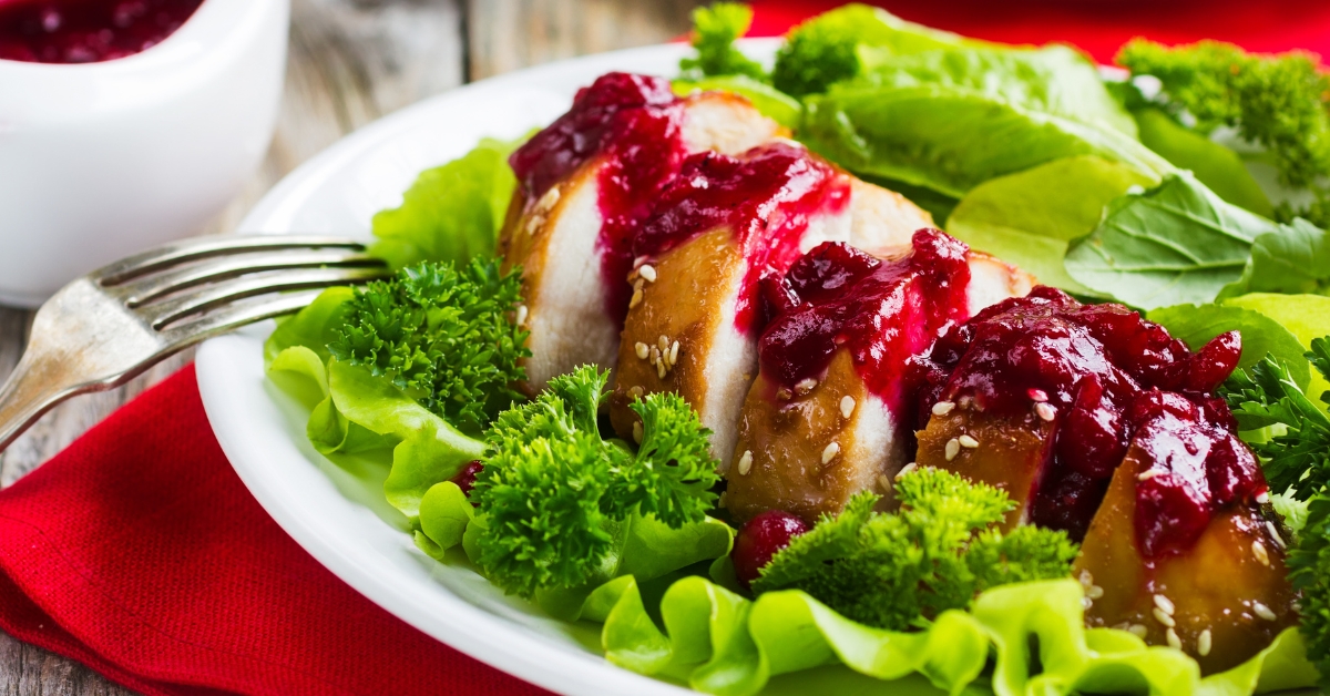 Homemade Sliced Roasted Turkey with Cranberry Sauce